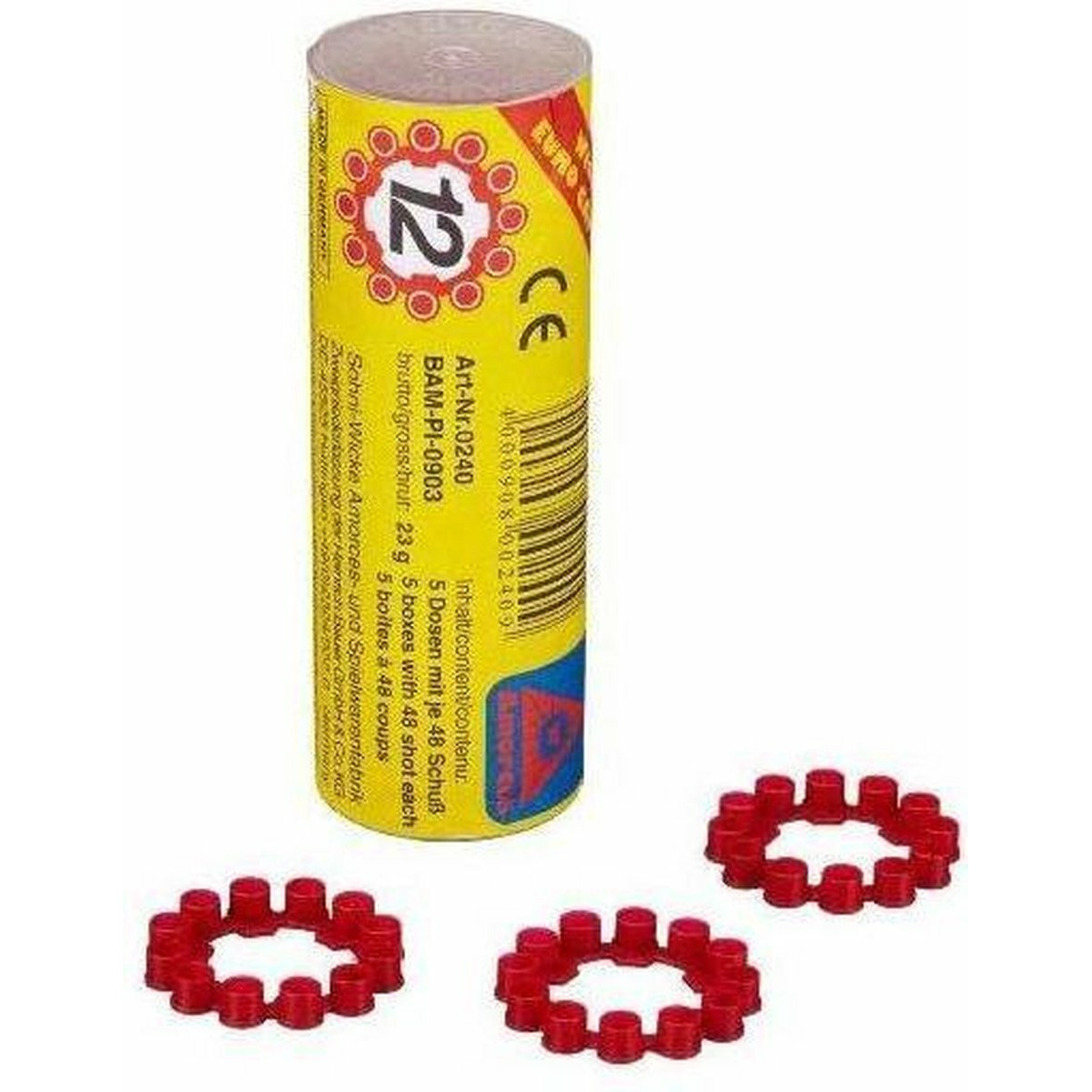 Speelgoed revolver/pistool - 12-shots plaffertjes ringen - 240 shots verpakking -