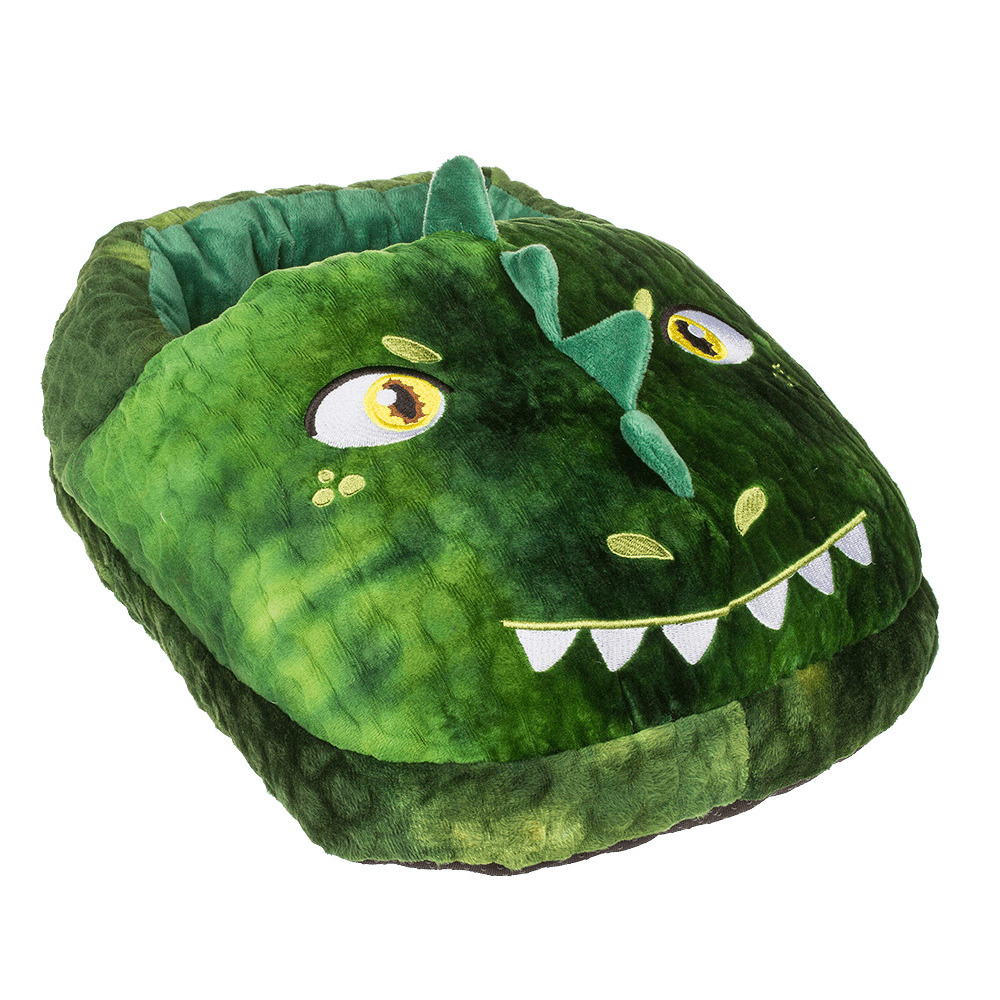 Out of the Blue - voetenwarmer groot slof dinosaurus - one size - 30 x 27 cm - dierensloffen -