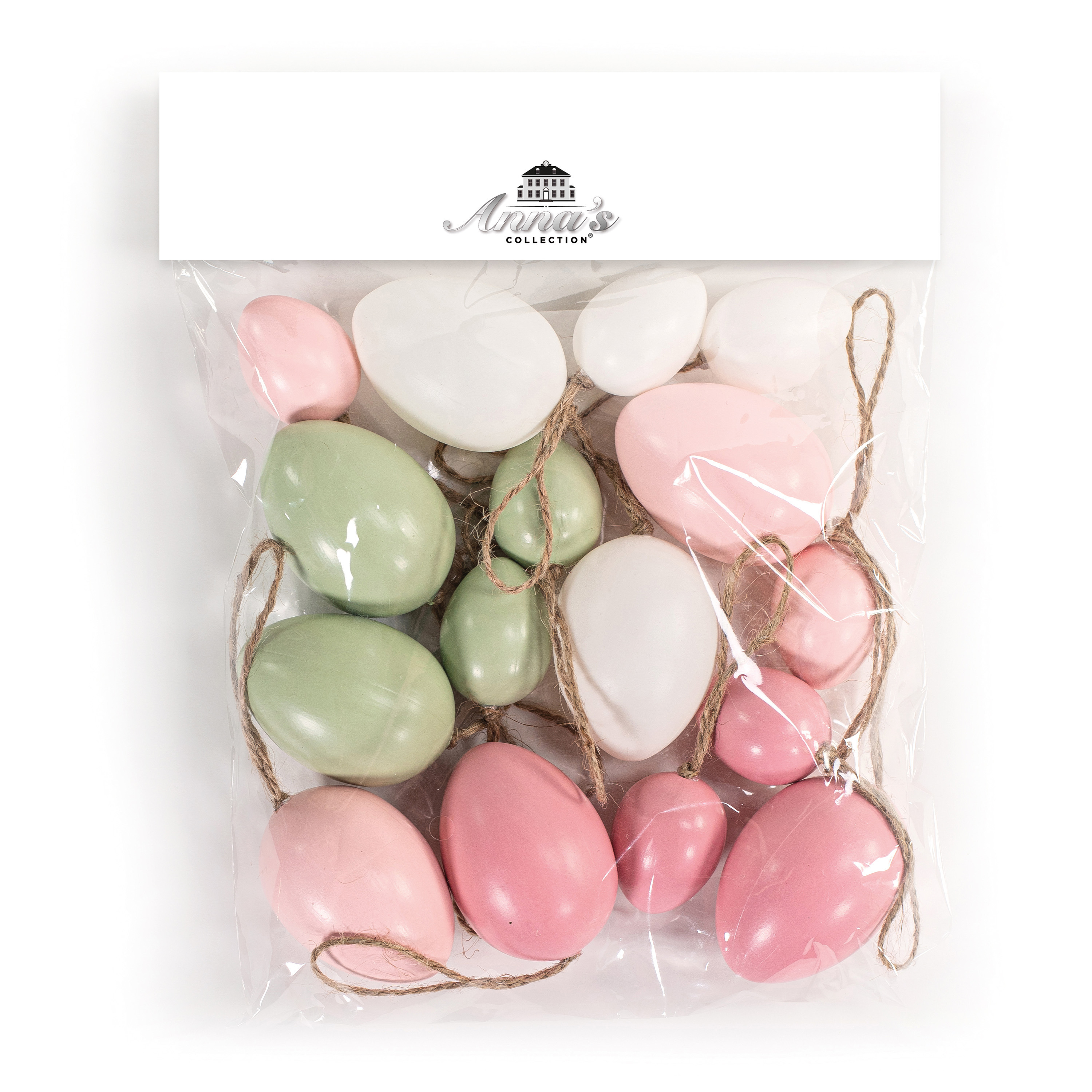 Paaseieren - 16x - kunststof - pastel roze - 4/6 cm - paasdecoratie -