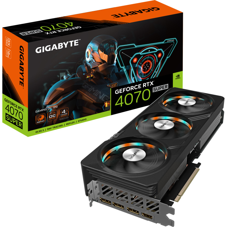 GIGABYTE GeForce RTX 4070 SUPER GAMING OC 12G grafische kaart 1x HDMI, 3x DisplayPort, DLSS 3
