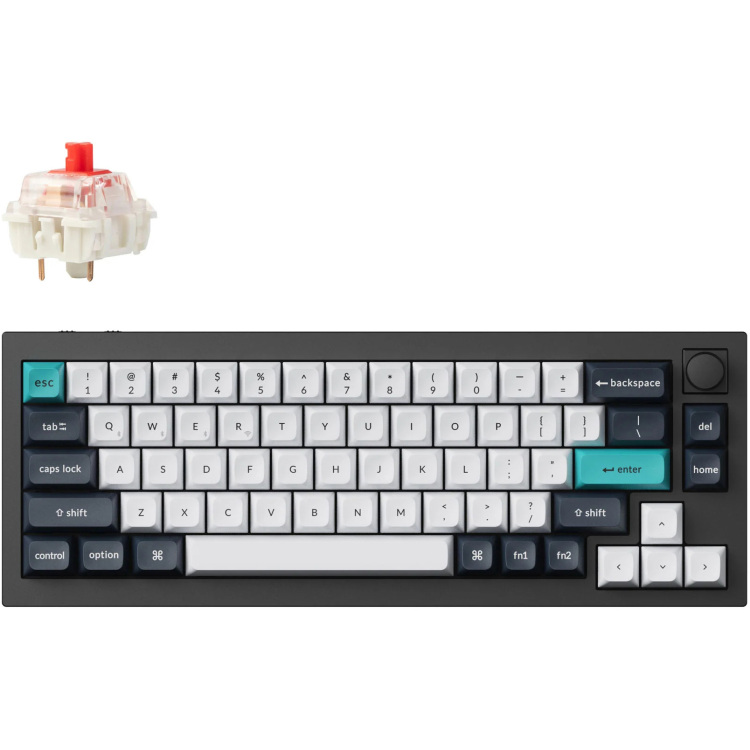 Keychron Q2 Max-M1 toetsenbord RGB leds, 65%, KSA double-shot PBT, hot swap, Knob, 2.4GHz | Bluetooth 5.1 | USB-C