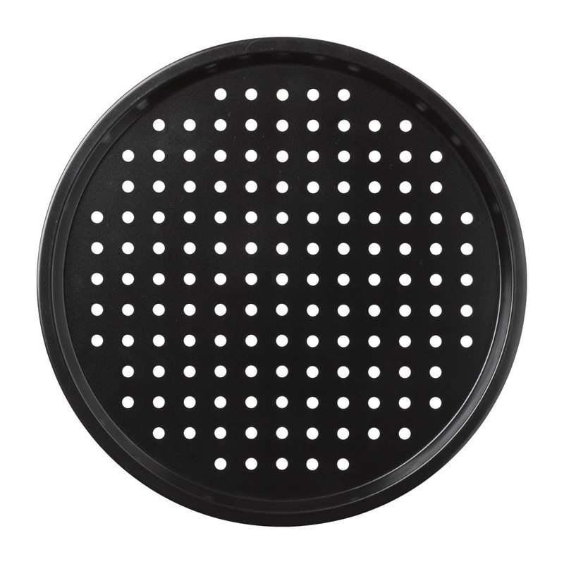 Pizzavorm geperforeerd - zwart - ø31 cm