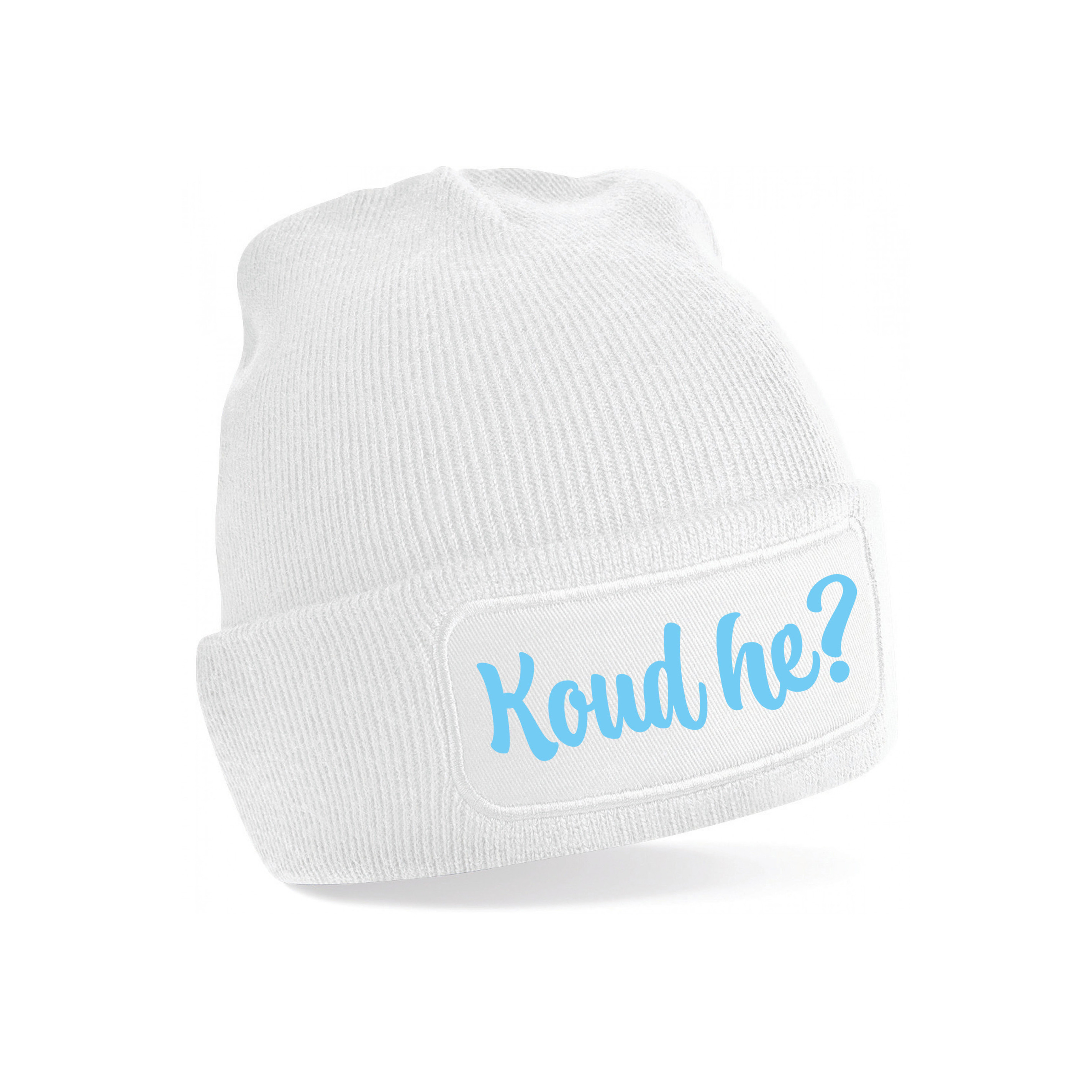 Wintersport muts voor dames - koud he - wit - one size - volwassenen - Apres ski beanie One size -