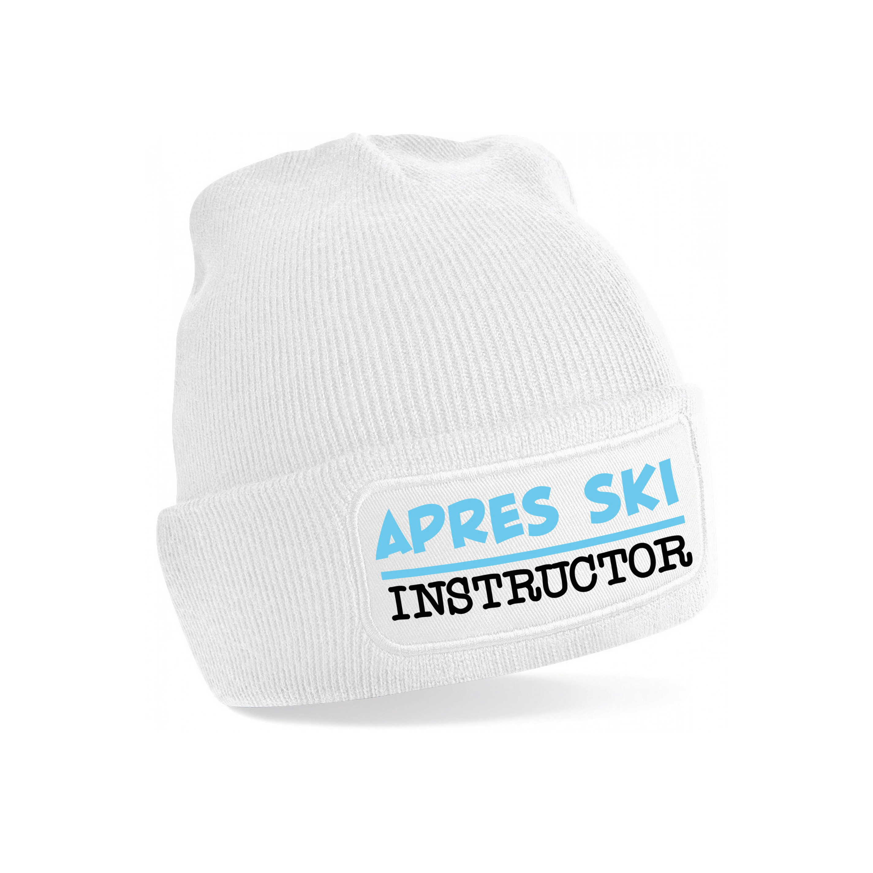 Wintersport muts voor dames - apres ski instructor - wit - one size - volwassenen - beanie One size -