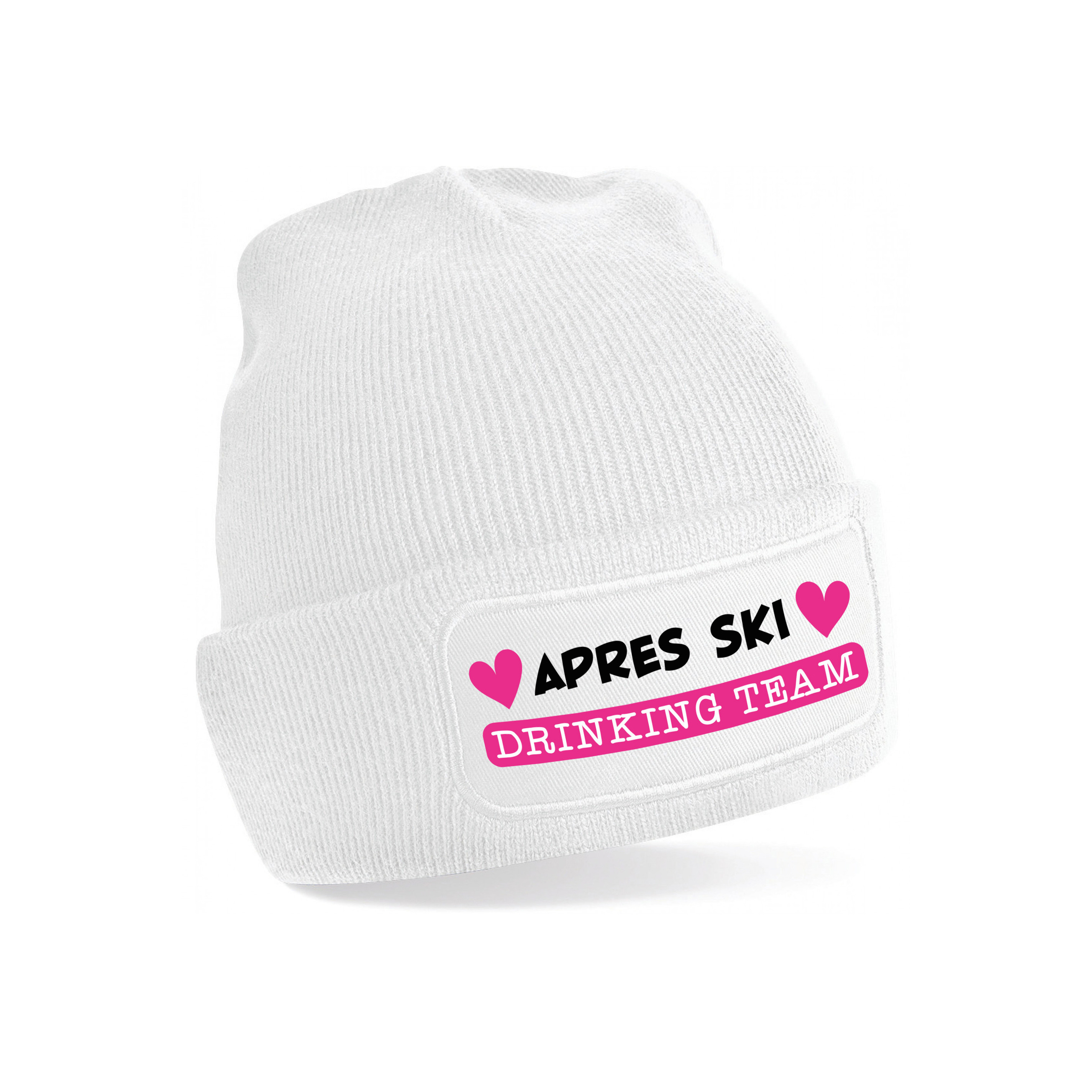 Wintersport muts voor dames - apres ski drinking team - wit - one size - volwassenen - beanie One size -