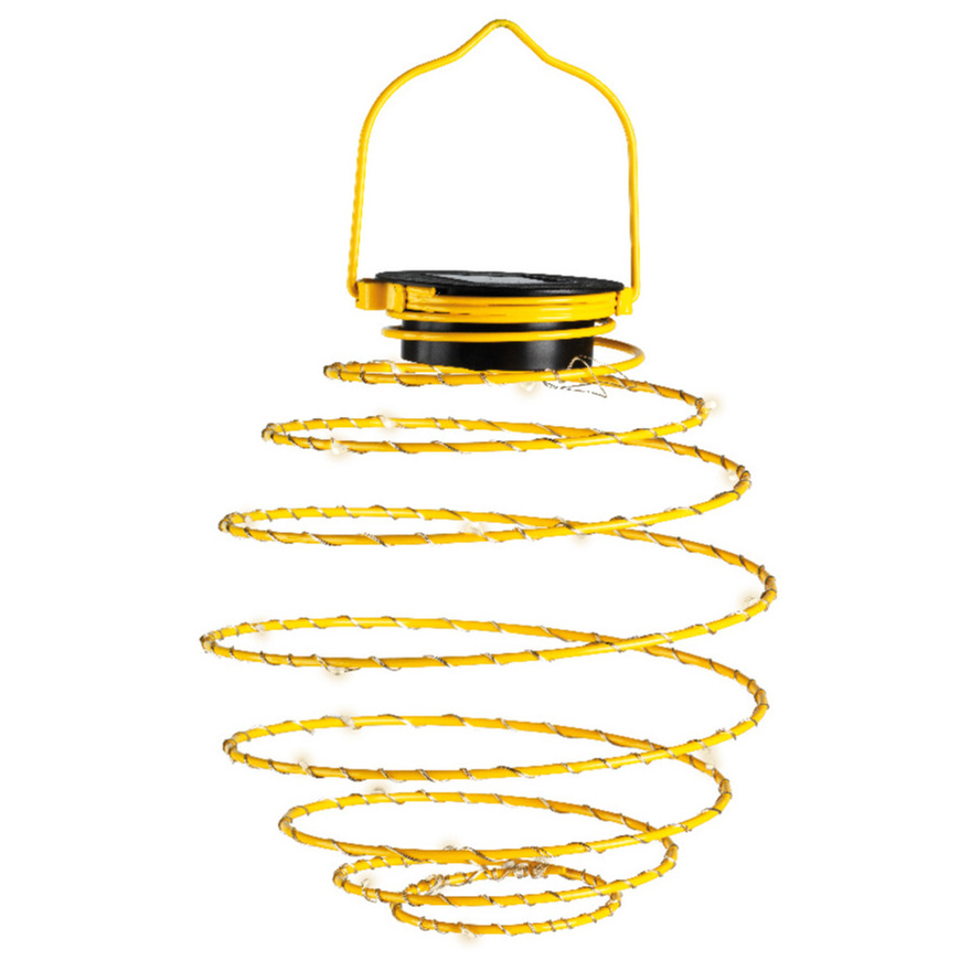 Hanglamp - solar verlichting - geel - D16 cm - metaal - tuinverlichting -
