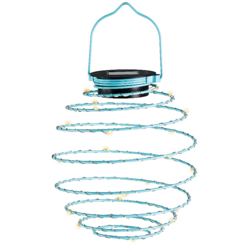 Hanglamp - solar verlichting - lichtblauw - D16 cm - metaal - tuinverlichting -