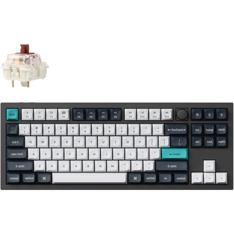 Keychron Q3 Max-M3 toetsenbord RGB leds, 80% TKL, KSA double-shot PBT, hot swap, Knob, 2.4GHz | Bluetooth 5.1 | USB-C