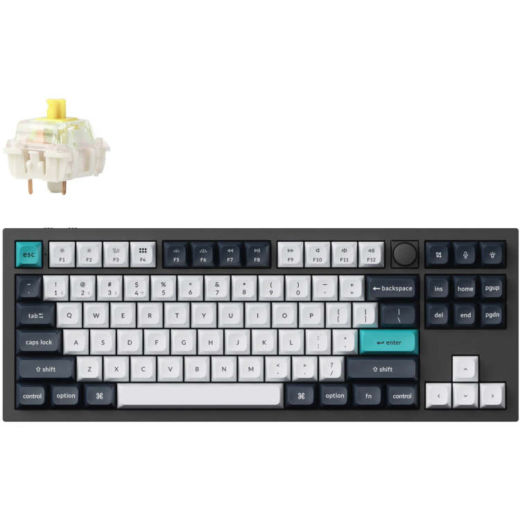 Keychron Q3 Max-M4 toetsenbord RGB leds, 80% TKL, KSA double-shot PBT, hot swap, Knob, 2.4GHz | Bluetooth 5.1 | USB-C