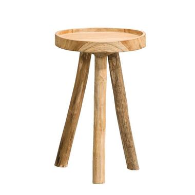 Bijzettafel Damon - naturel teak - 45x30 cm - Leen Bakker