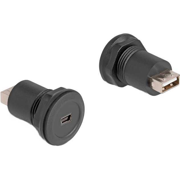 DeLOCK USB 2.0 Type Mini-B naar USB 2.0 Type-A inbouwstekker adapter 66742