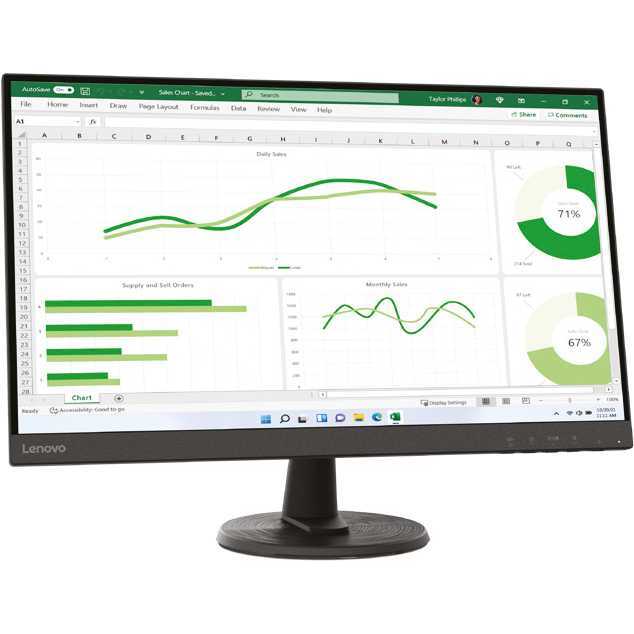 Lenovo D27-40 ledmonitor 75Hz, HDMI 1.4, VGA, AMD FreeSync