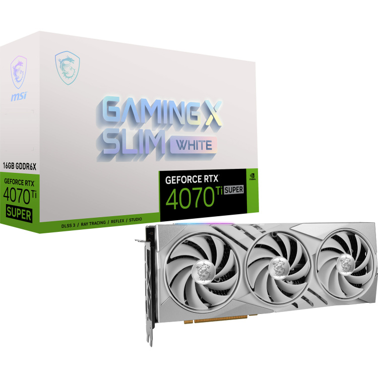 MSI GeForce RTX 4070 Ti SUPER 16G GAMING X SLIM WHITE grafische kaart 1x HDMI, 3x DisplayPort, DLSS 3