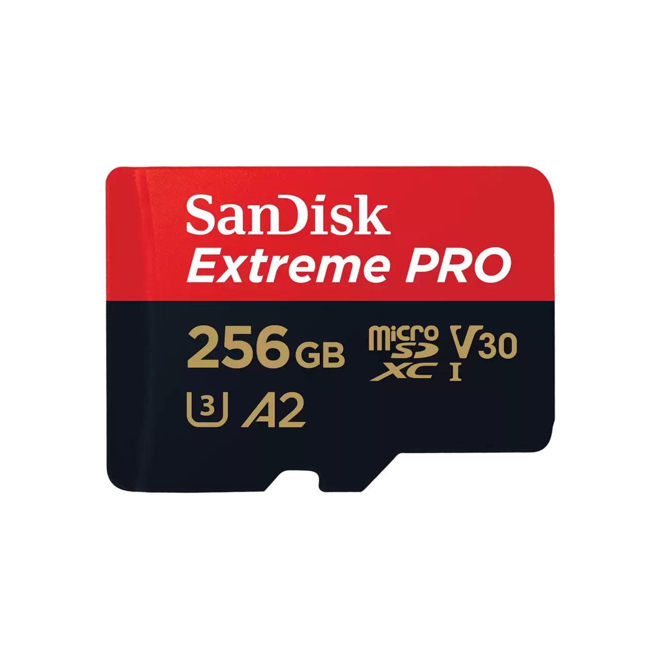 SanDisk MicroSDXC Extreme PRO 256GB 200/140 mb/s - A2 - V30 - SDA - Rescue Pro DL 2 Micro SD-kaart Zwart