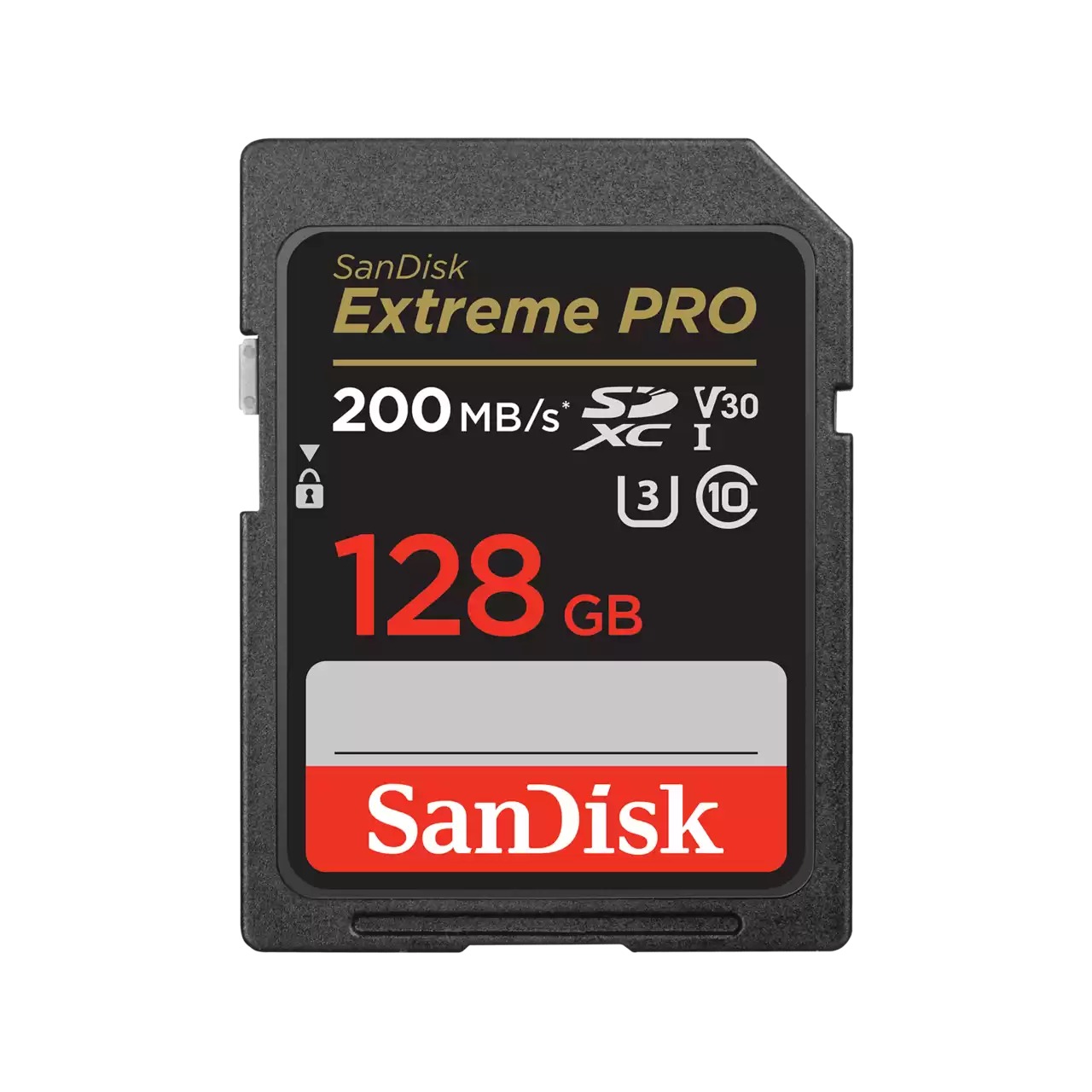 SanDisk SDXC Extreme Pro 128GB 200/90 mb/s - V30 - Rescue Pro DL 2Y Micro SD-kaart Zwart