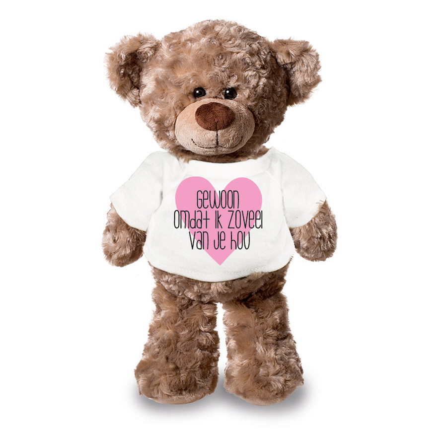Valentijnsdag cadeau - teddybeer XL - omdat ik van je hou - Valentinesday - knuffelbeer - Clothies -