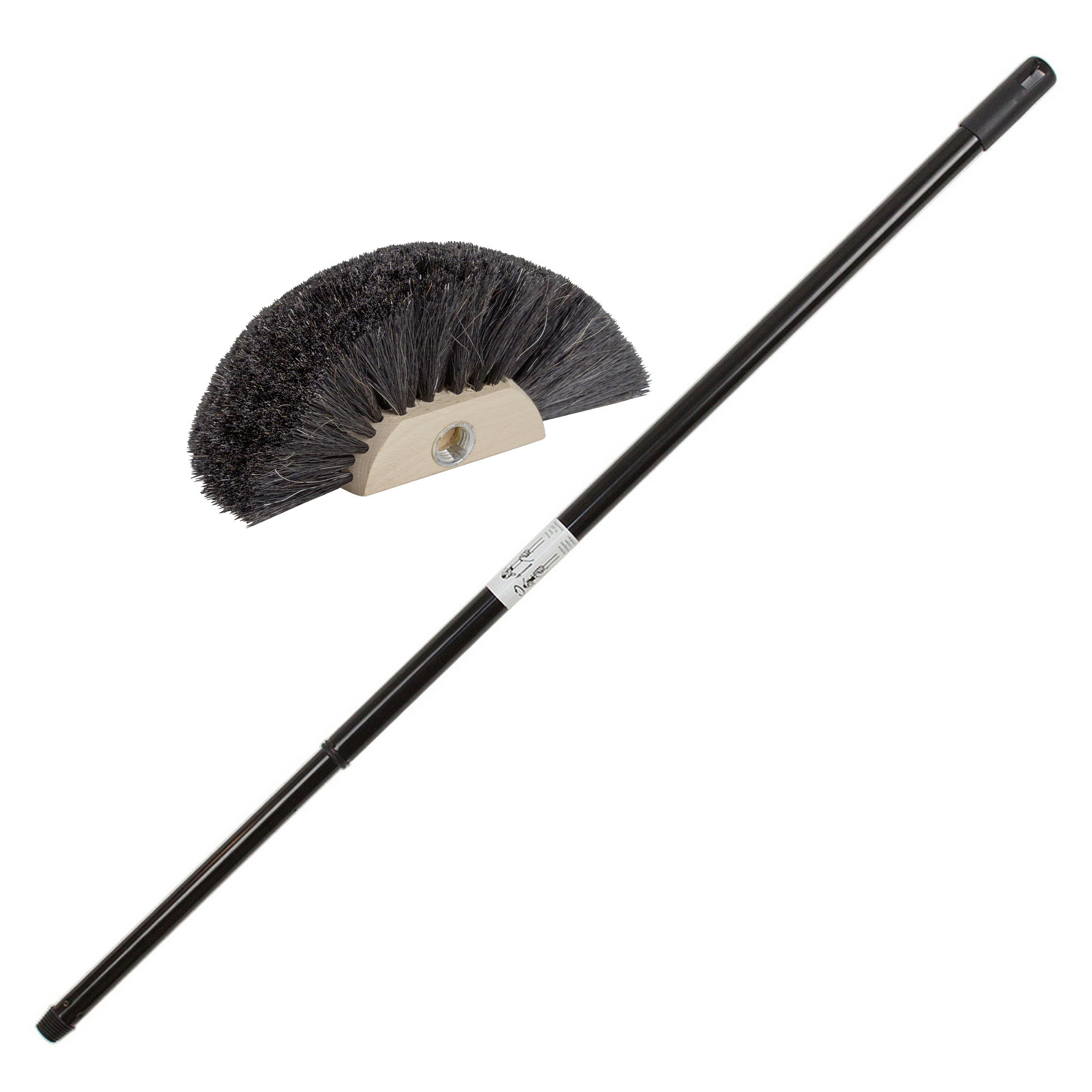 Ragebol met telescoopsteel - 80-130 cm - uitschuifbaar - zwart - spinnenrager -