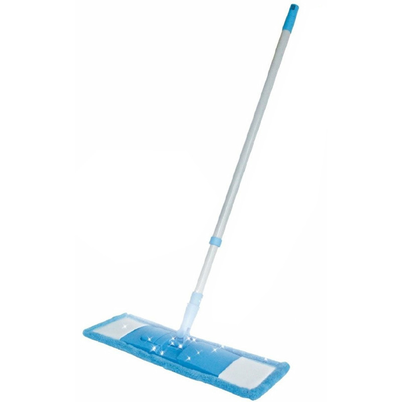 Vloerwisser microvezel - met steel - verstelbaar - vloertrekker- blauw -