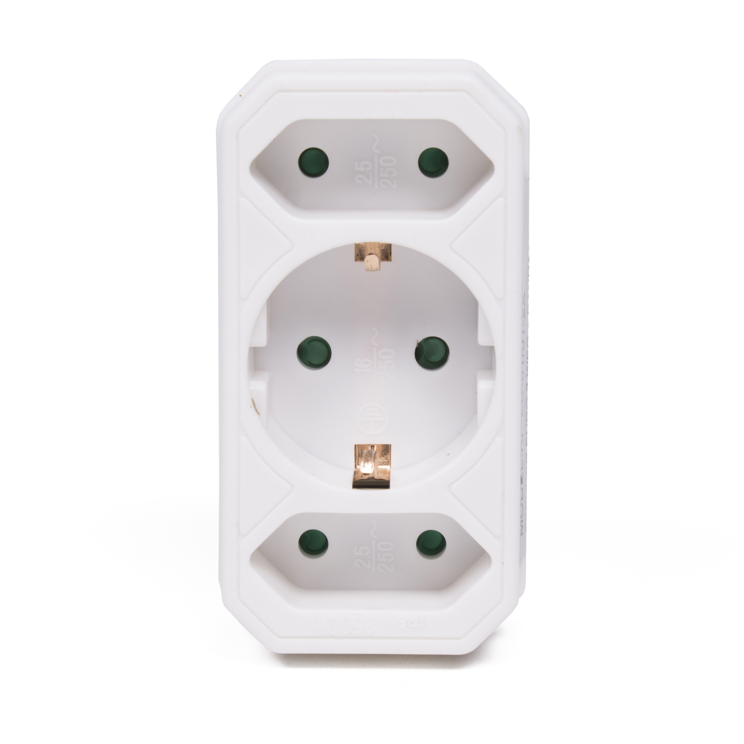 Stopcontact splitter - triple - wit - voor 3 stekkers - verdeelstekkers -