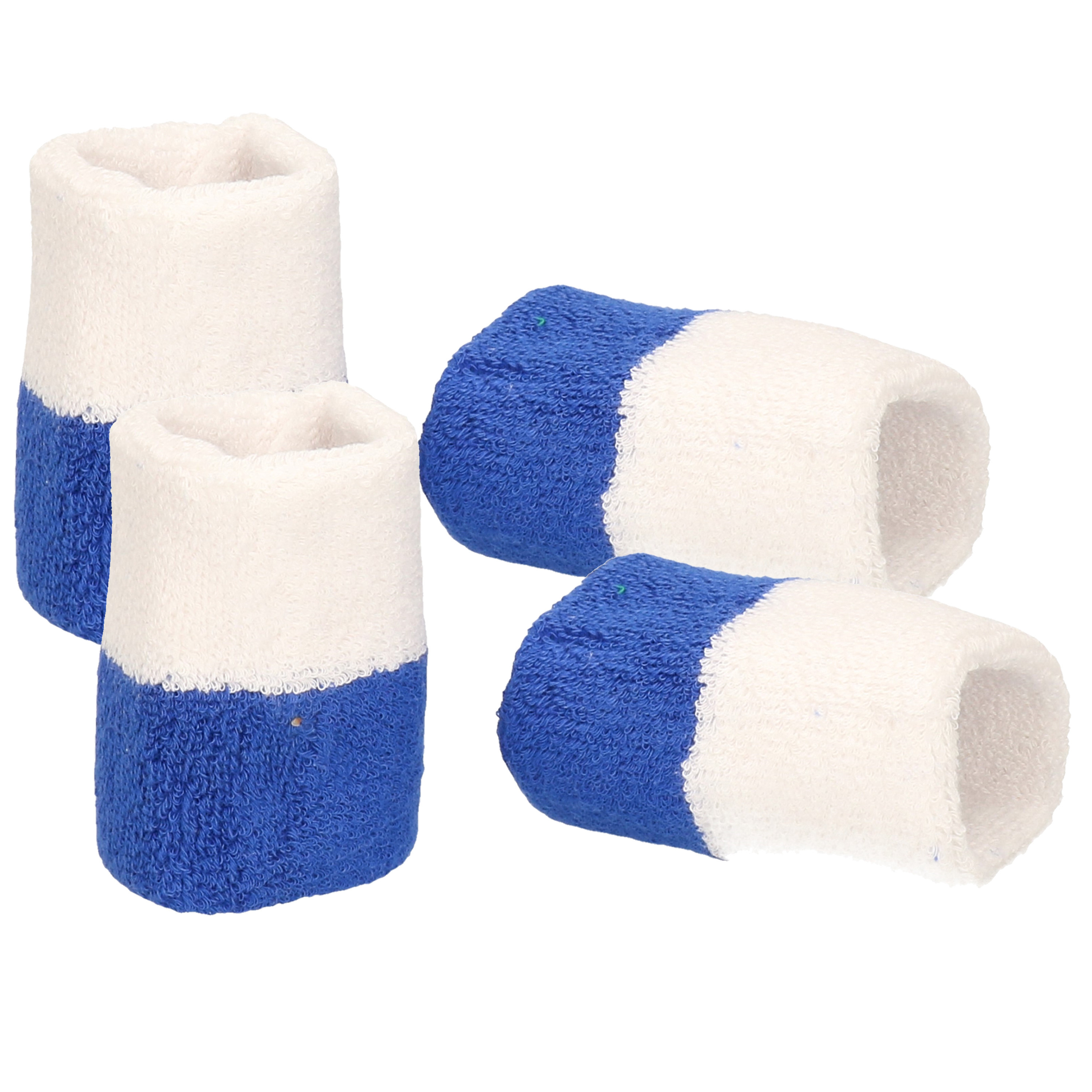 Pols zweetbandjes blauw/wit - voor volwassenen - 4x stuks -