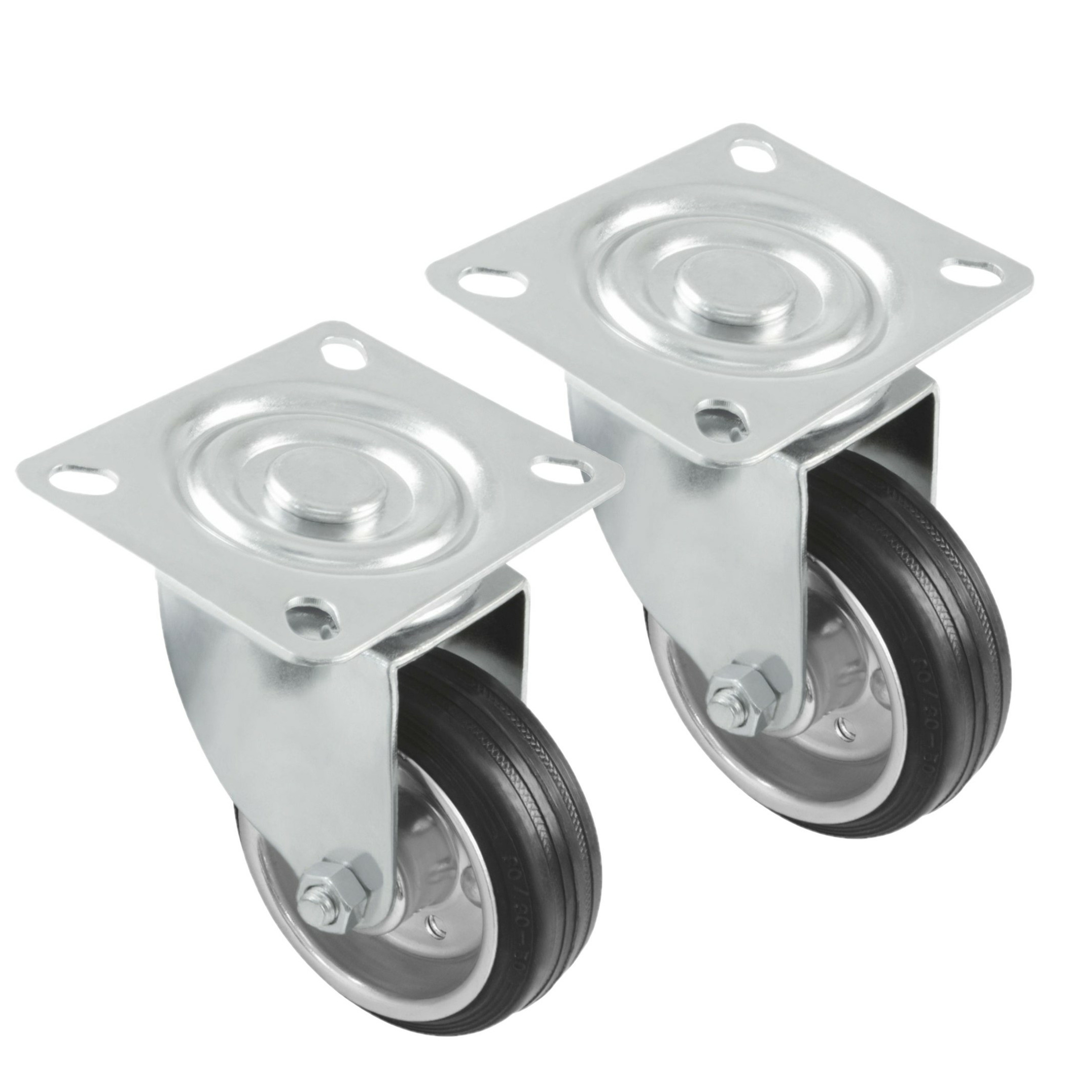AMIG zwenkwiel/transportwiel - 2x - D160mm - rubber - 200kg - rollager -