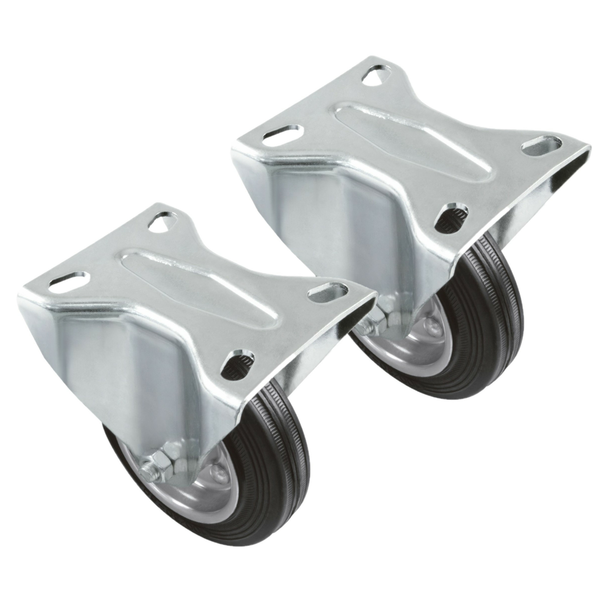 AMIG bokwiel/transportwiel - 2x - D125mm - rubber - 120kg - rollager -