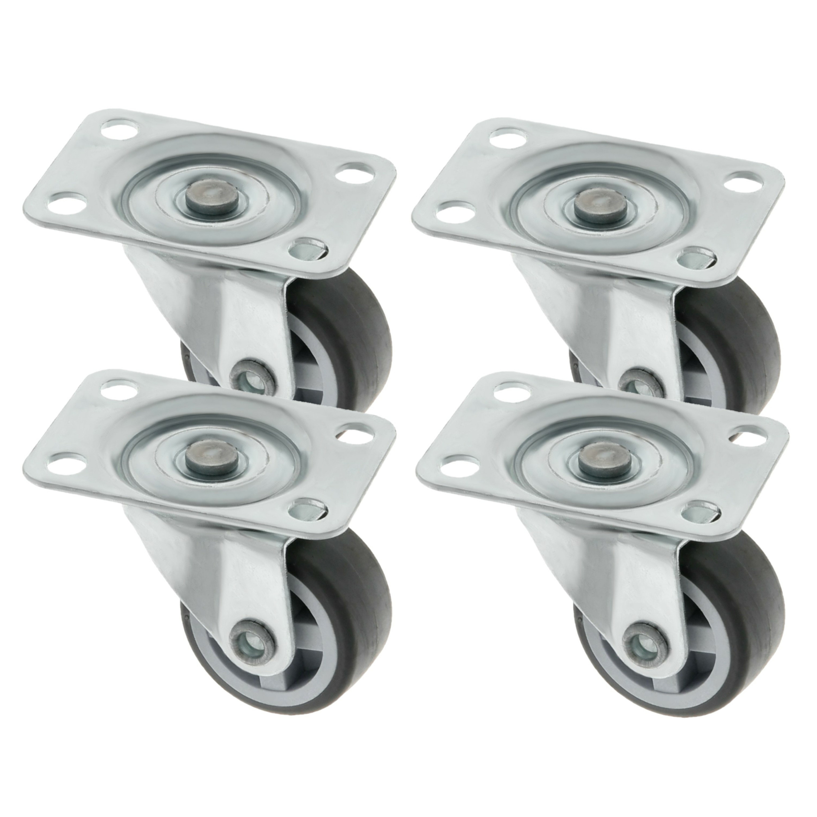 AMIG zwenkwiel/transportwiel - 4x - D25mm - rubber - 40kg - grijs -