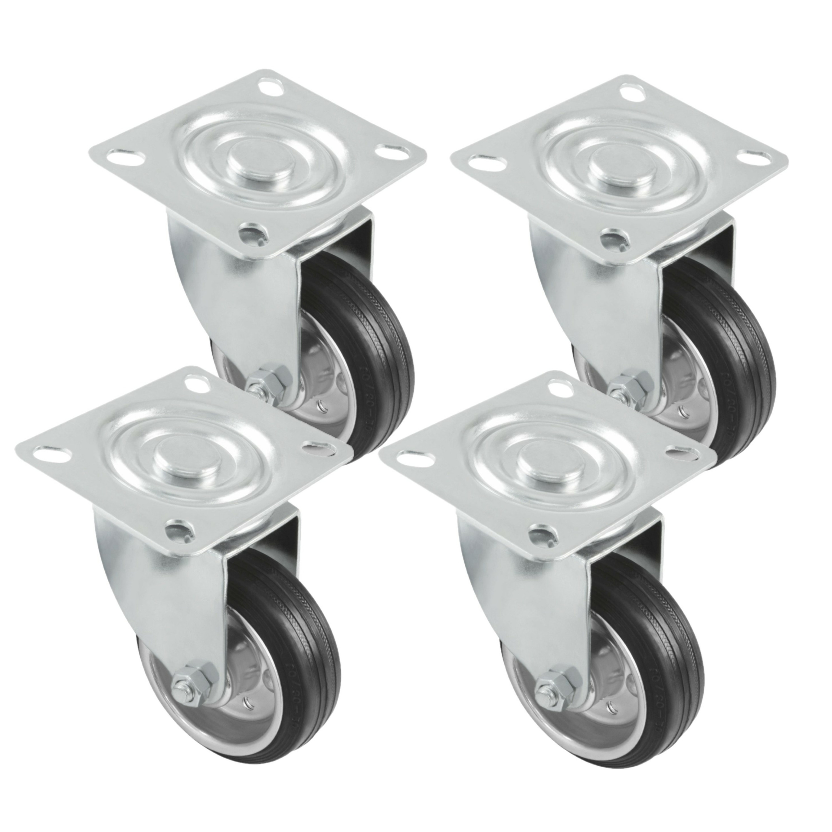 AMIG zwenkwiel/transportwiel - 4x - D160mm - rubber - 200kg - rollager -
