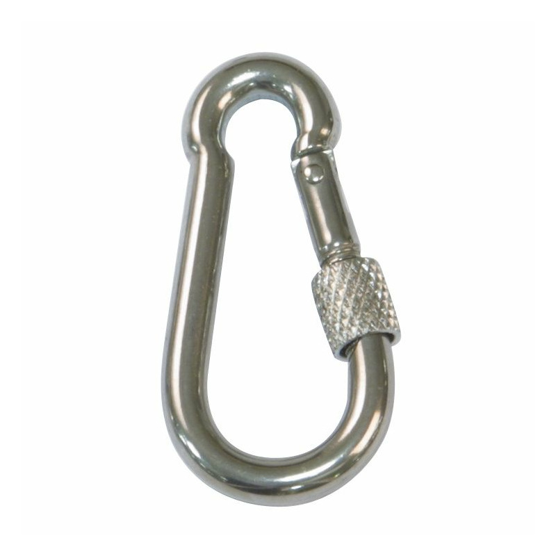 AMIG Karabijnhaak met schroefsluiting - 1x - 7 x 70mm - AISI 316 staal - 120kg - marine kwaliteit -
