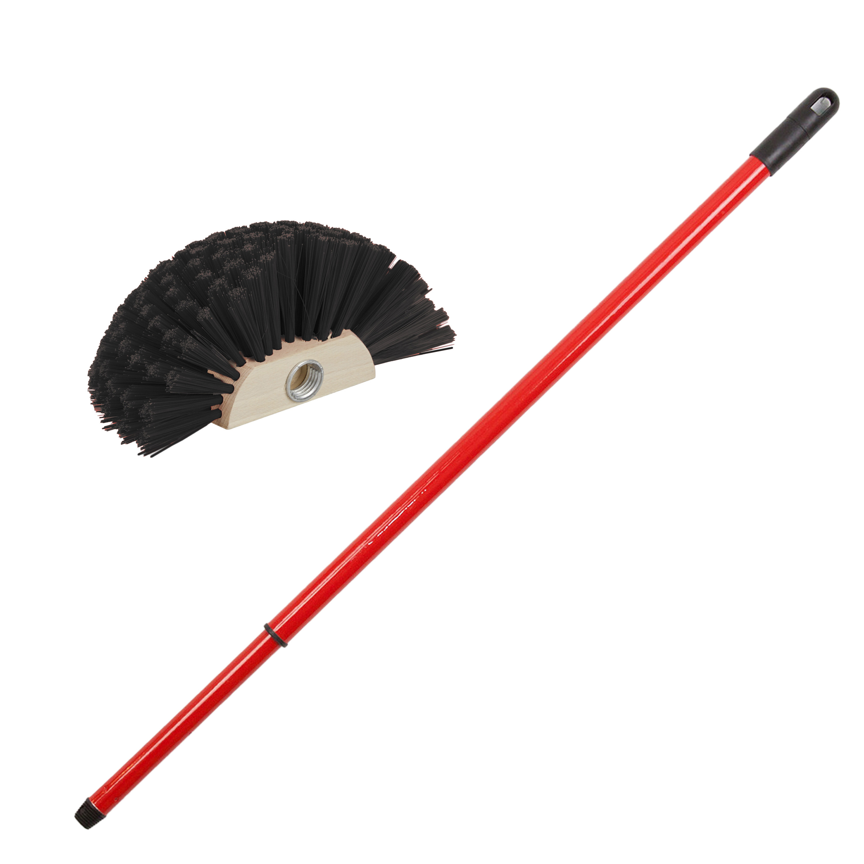 Ragebol met telescoopsteel - 80-130 cm - uitschuifbaar - rood - spinnenrager -