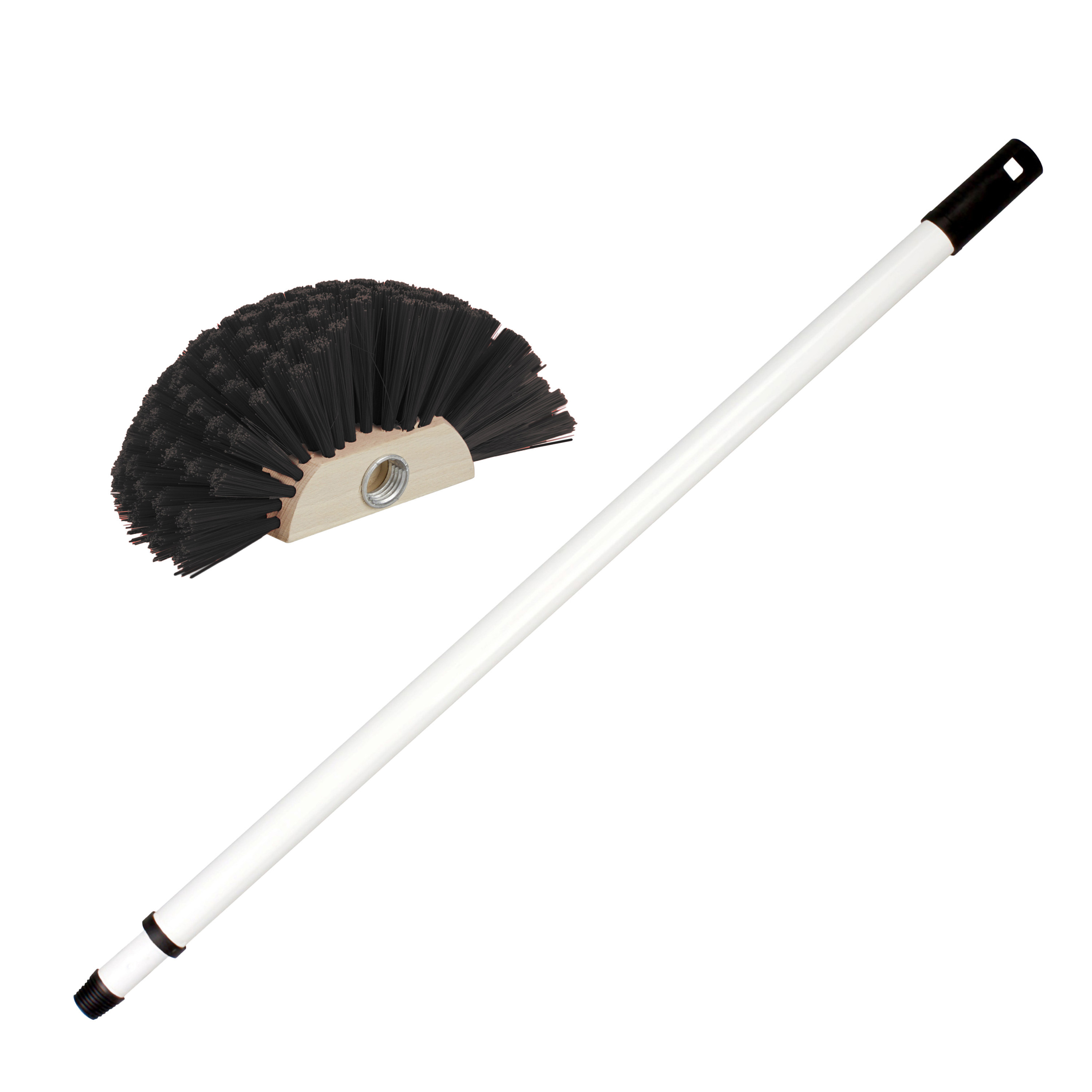 Ragebol met telescoopsteel - 80-130 cm - uitschuifbaar - wit - spinnenrager -