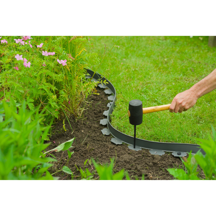 Nature Borderrandset met grondpennen begrenzing H 5 cm x 10 m