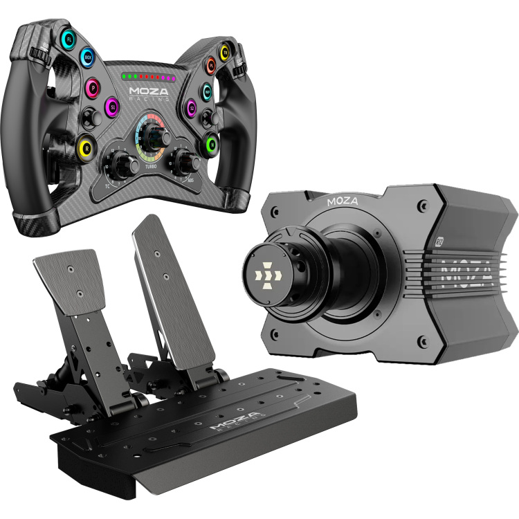 MOZA R12 + KS + SR-P Bundel stuur Basis, stuur en pedalen
