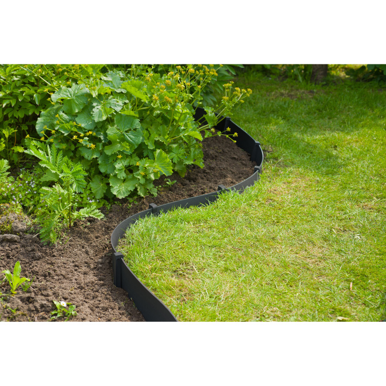 Nature Borderrandset met bijpassende grondpennen begrenzing H 7,5 cm x 10 m