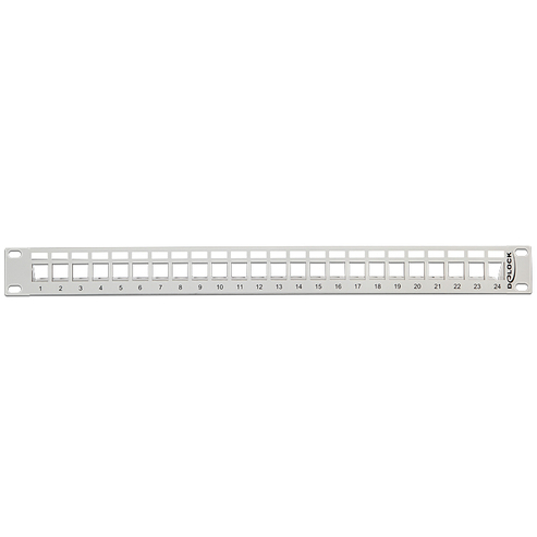 DeLOCK 19″ Keystone Patch Panel 24 Port grey patchpaneel 1HE, 43302