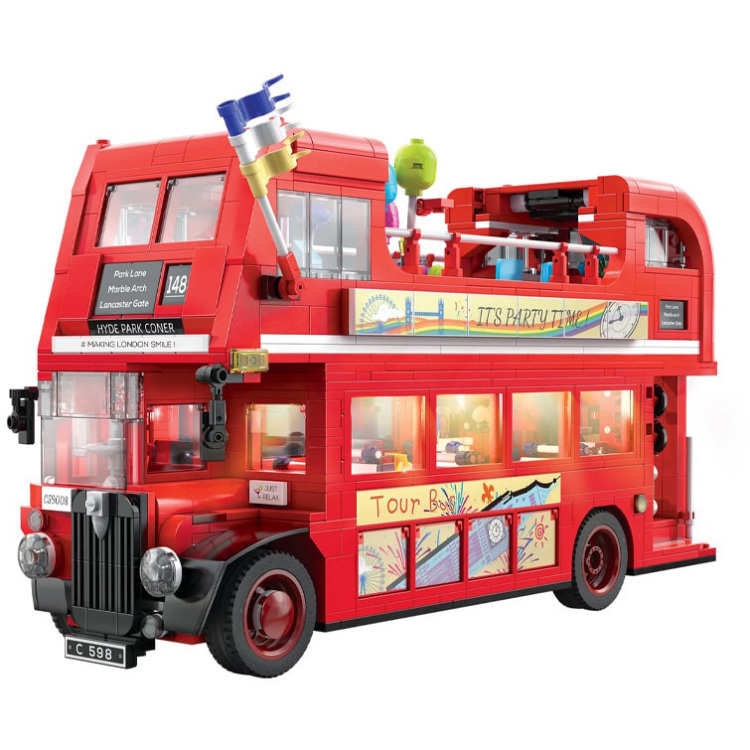CaDA Building - London Vintage Tour Bus constructiespeelgoed C59008W