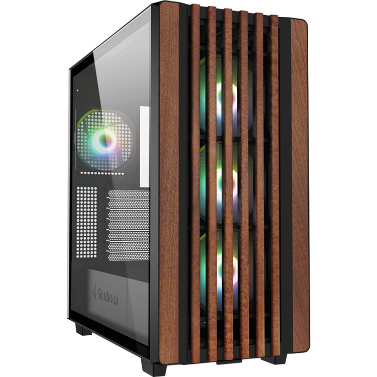 Sharkoon Rebel C70G RGB tower behuizing 2x USB-A | 1x USB-C | RGB | Tempered Glass