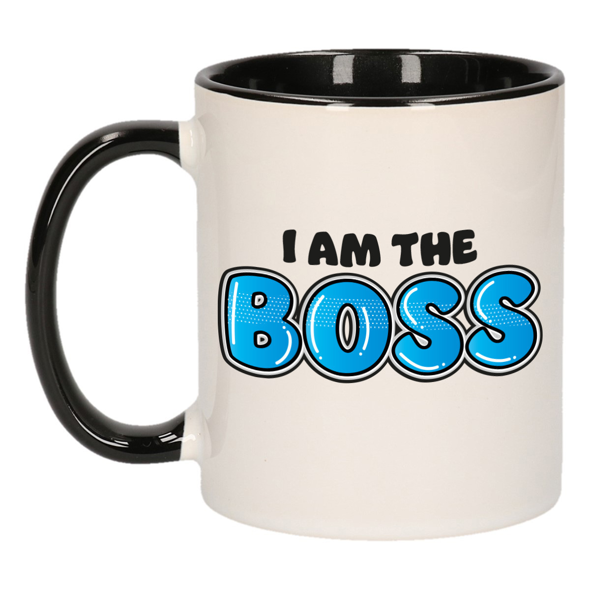 Cadeau koffie/thee mok voor baas - beste baas - blauw/zwart - 300 ml -