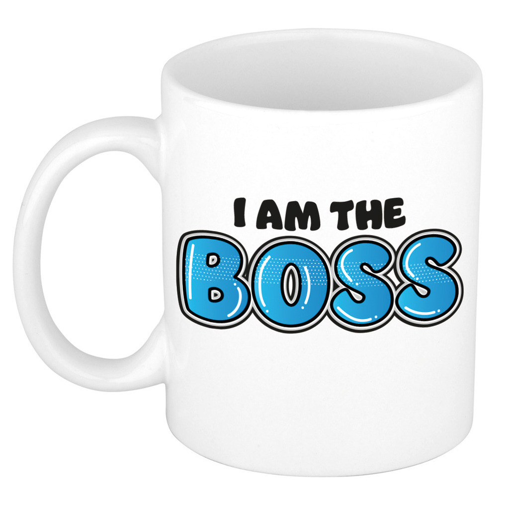 Cadeau koffie/thee mok voor baas - beste baas - blauw - 300 ml -