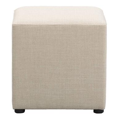 Hocker Nando - beige - 45x45x45 cm - Leen Bakker