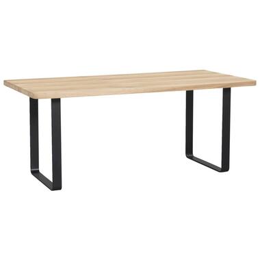 Eetkamertafel Livorno - eiken - metaal - 220x100 cm - Leen Bakker