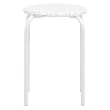 Kruk Lot - wit - 45xØ29,5 cm - Leen Bakker