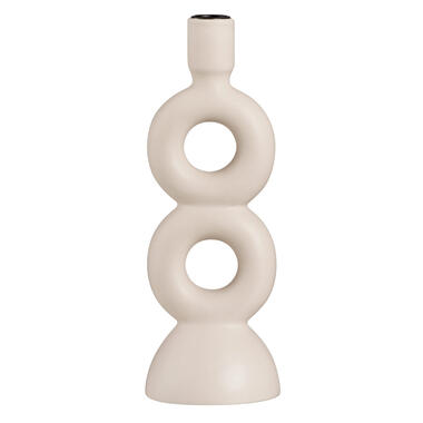 Kandelaar Lumen - off-white - keramiek -27,5x9,5x9,5 cm - Leen Bakker