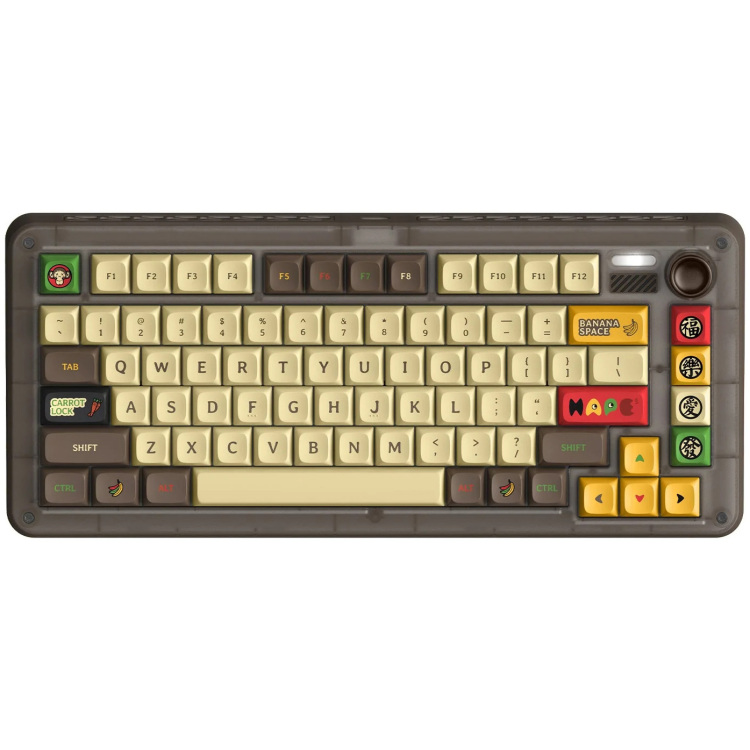 Iqunix ZX75 Happy Ape Wireless Mechanical Keyboard gaming toetsenbord RGB leds, 75%, Hot-swappable, Double-shot PBT, 2.4GHz | Bluetooth 5.1 | USB-C