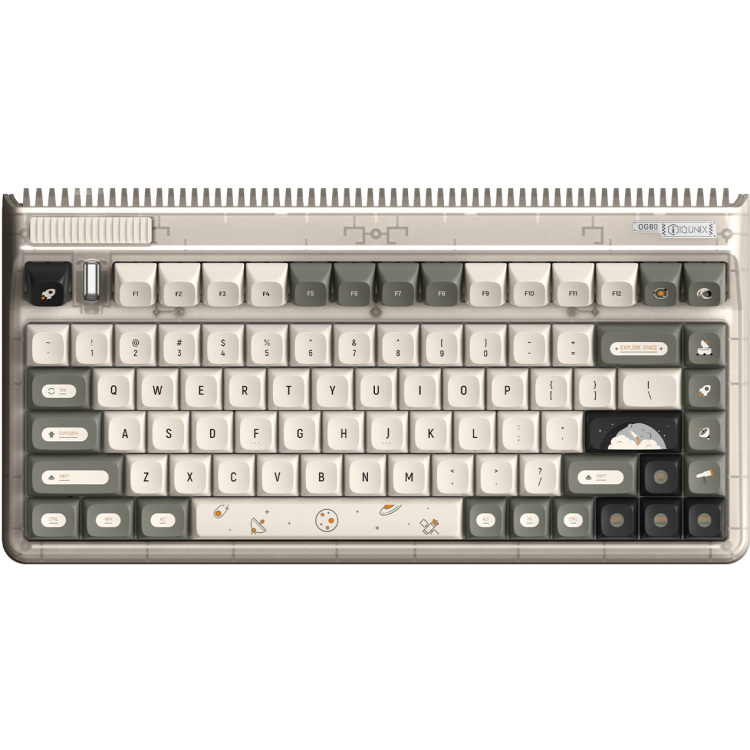 Iqunix OG80 Hitchhiker Wireless Mechanical Keyboard gaming toetsenbord RGB leds, 80% (TKL), Hot-swappable, PBT, 2.4GHz | Bluetooth 5.1 | USB-C