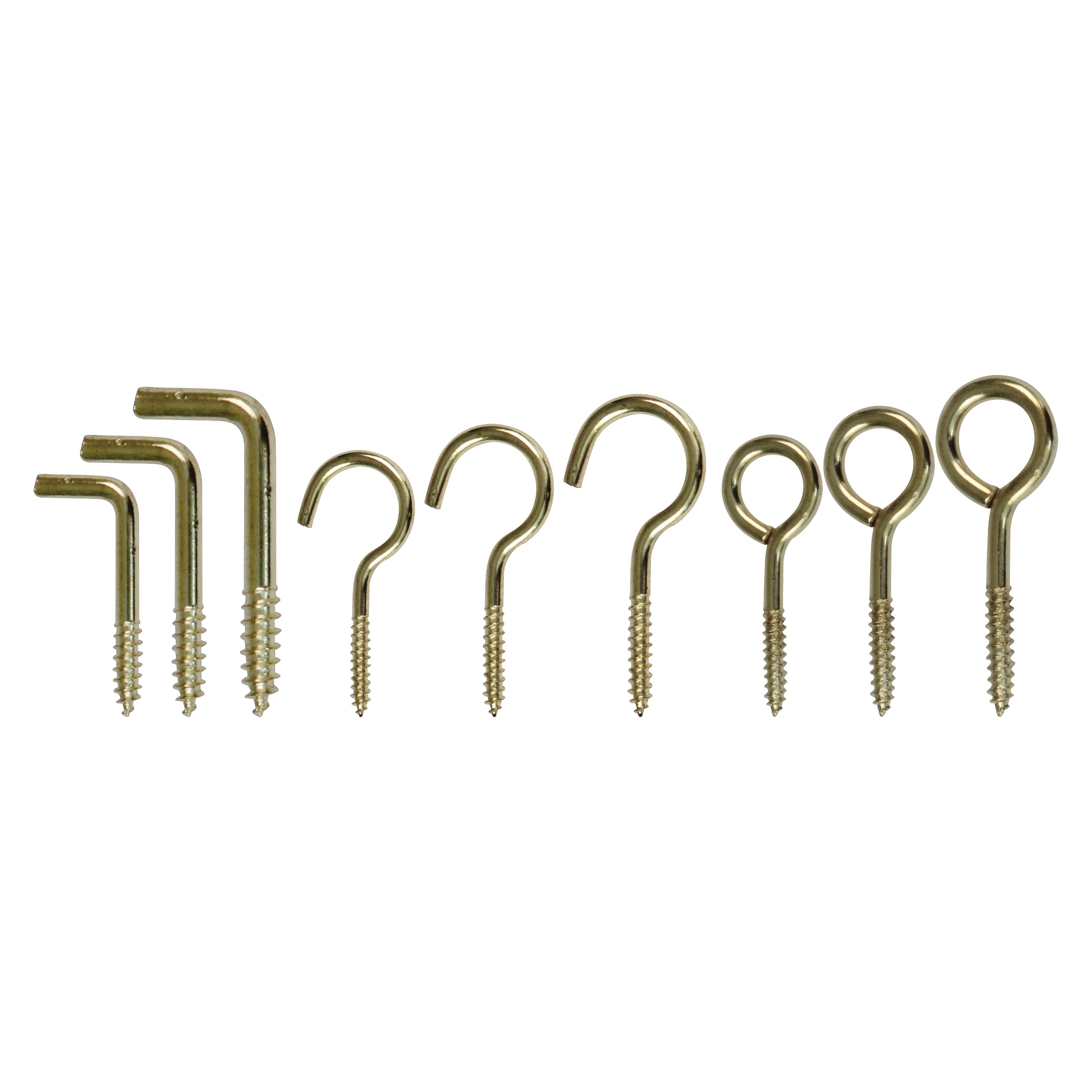 AMIG Schroefhaken Set - 135 delig - staal - goud - messing - DHZ ijzerwaren - A merk kwaliteit -