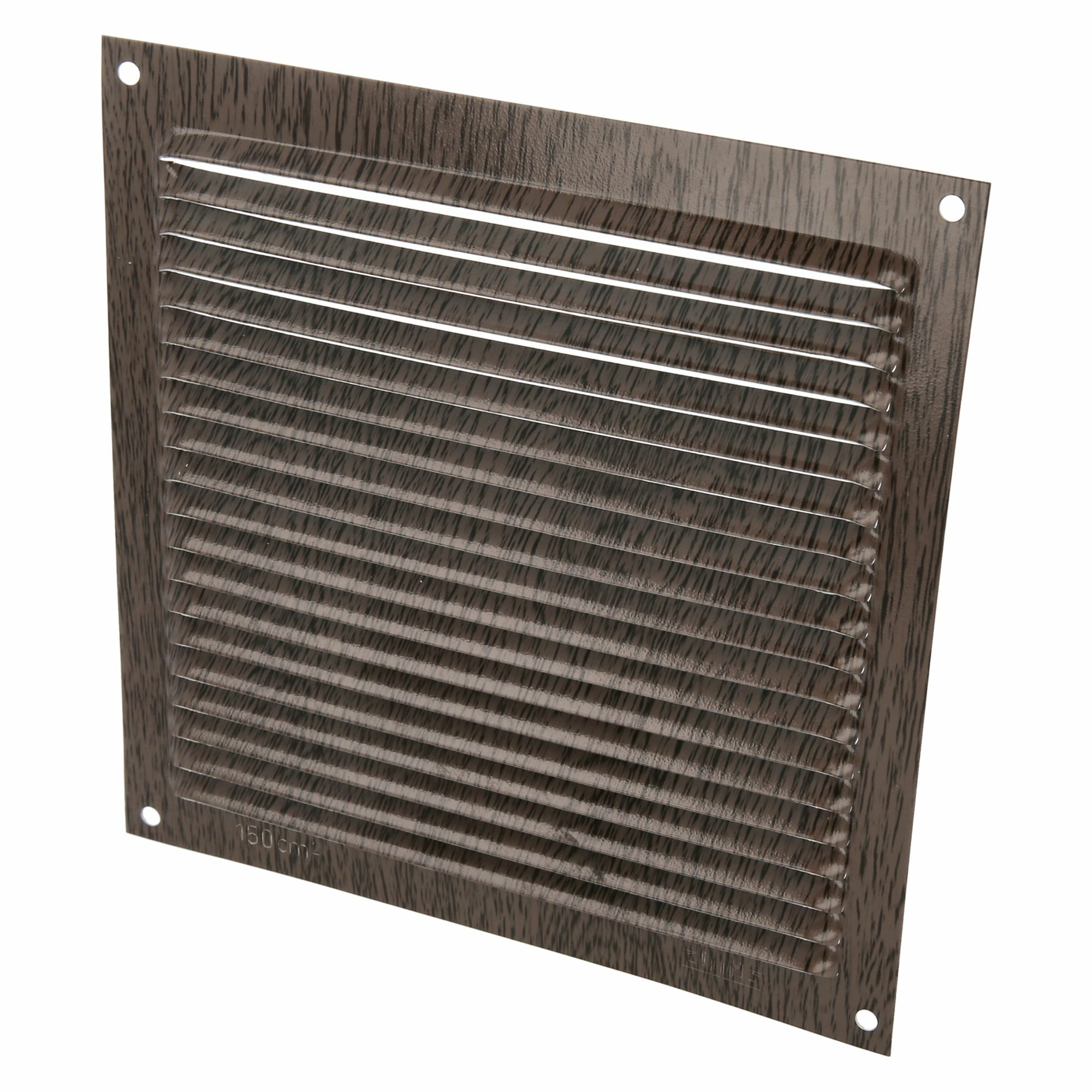 AMIG Ventilatierooster/muurrooster - 170 x 170mm - aluminium - wengehout look - schoepenrooster -