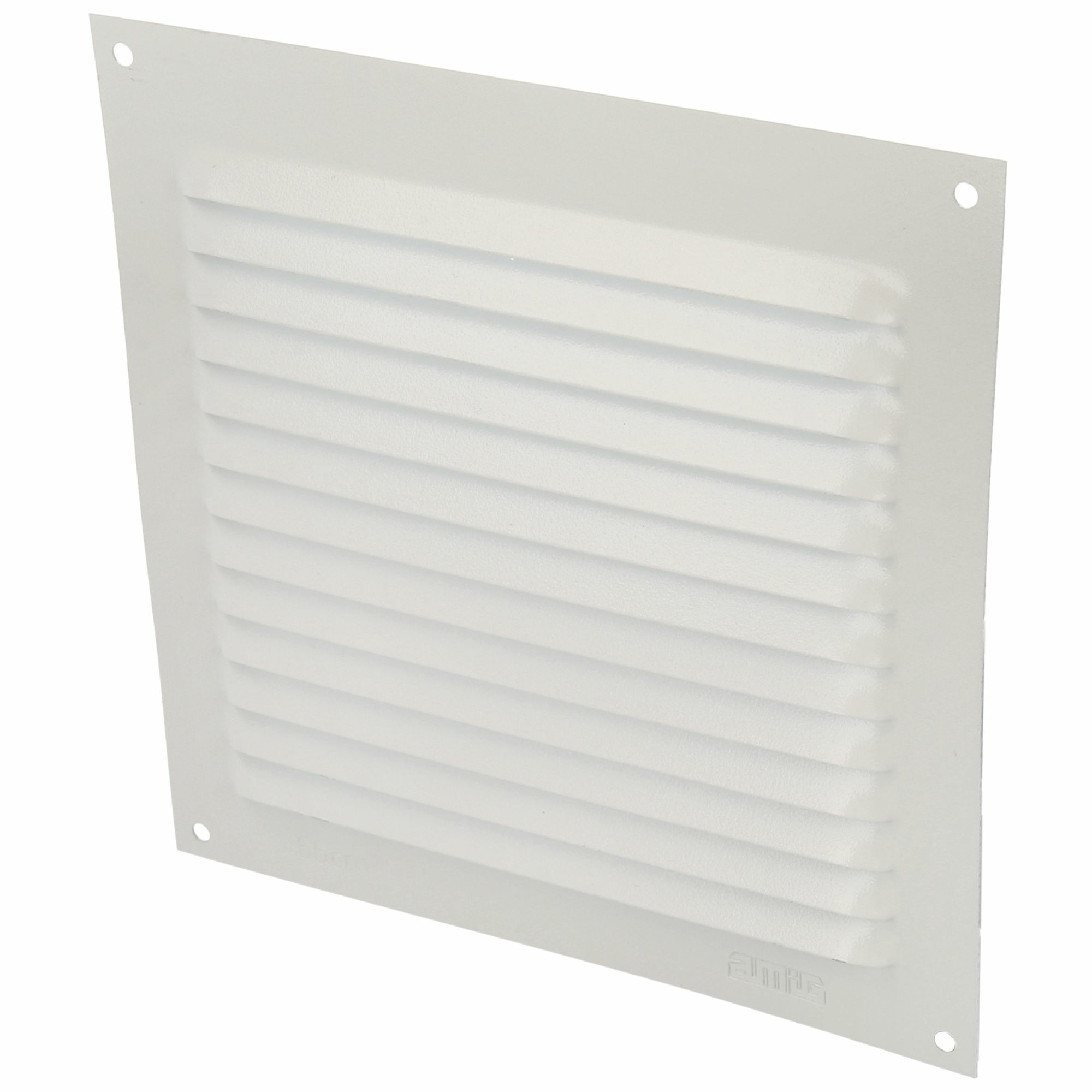 AMIG Ventilatierooster/muurrooster - 150 x 150mm - aluminium - wit - schoepenrooster -