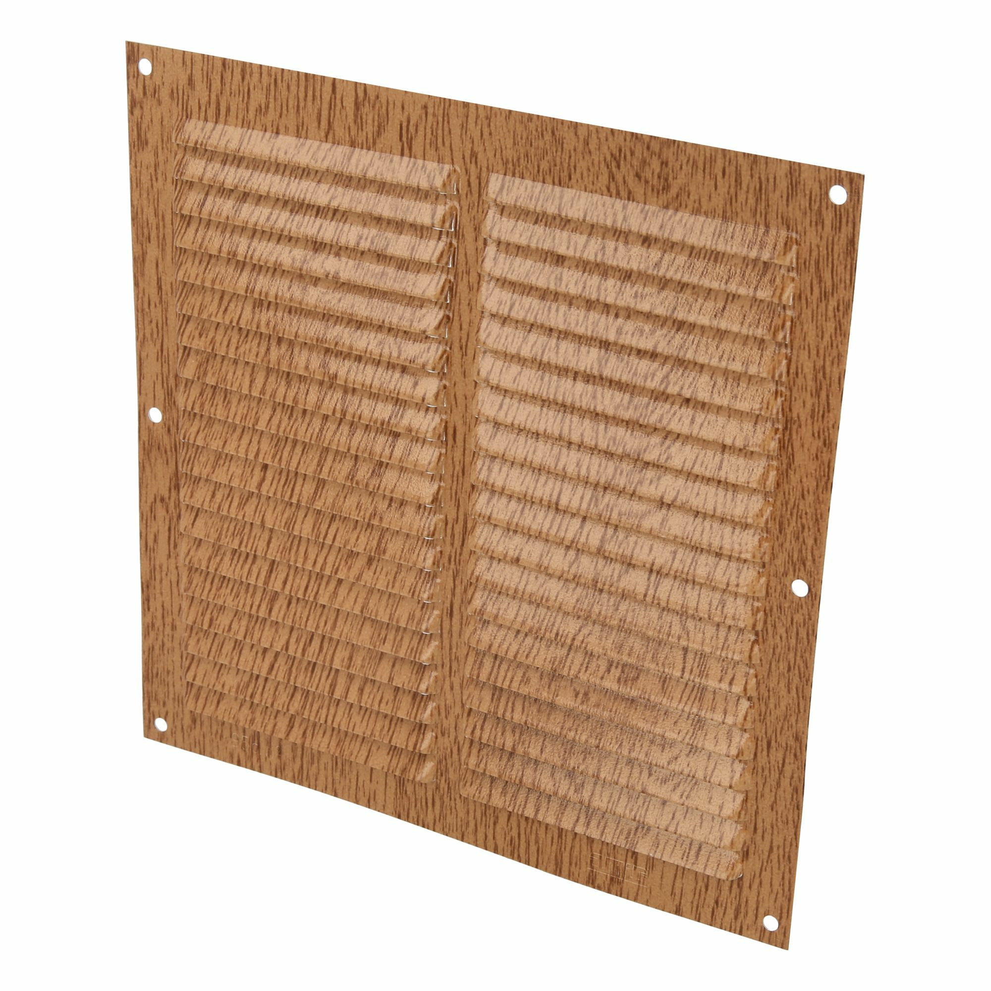 AMIG Ventilatierooster/muurrooster - 200 x 200mm - aluminium - beukenhout look - schoepenrooster -