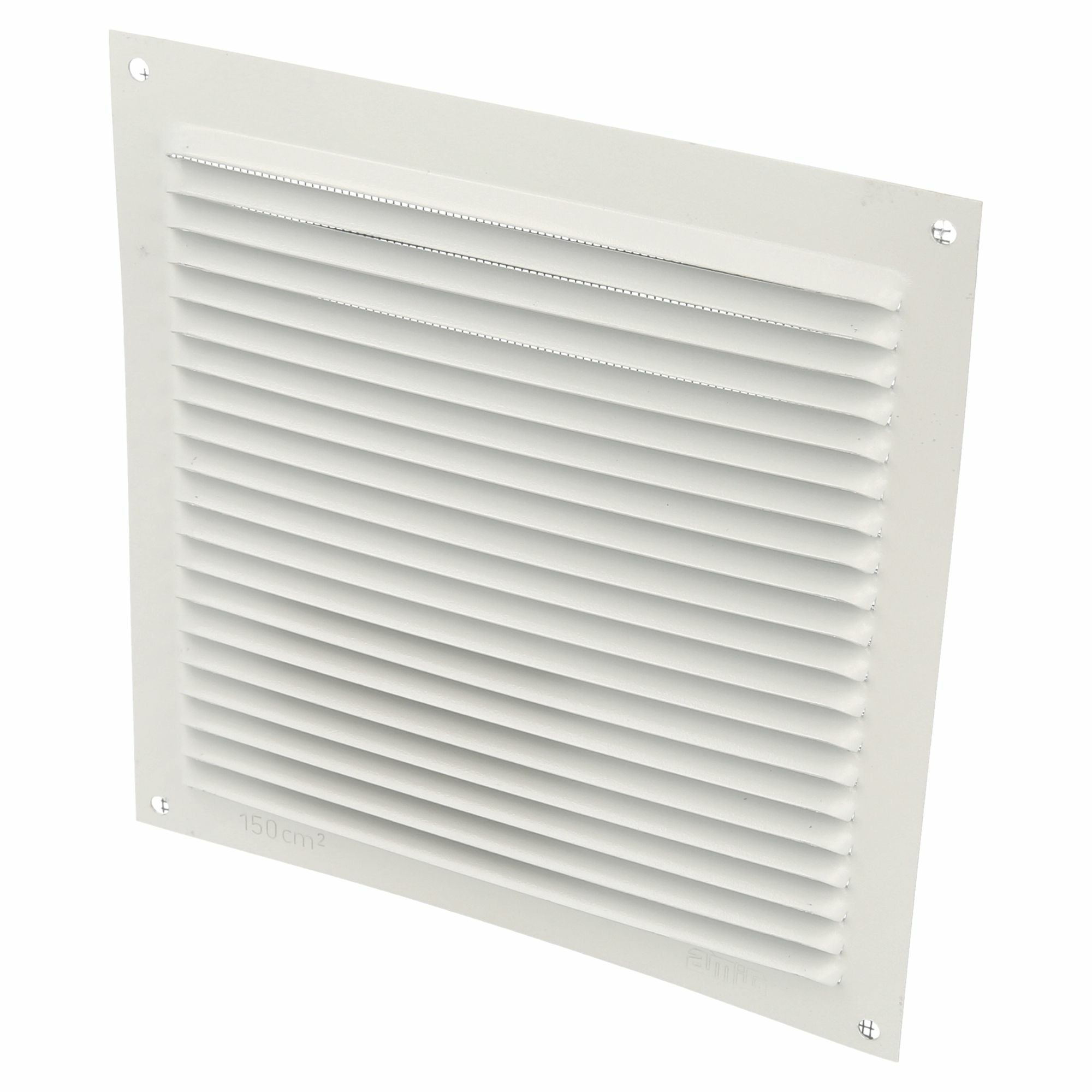 AMIG Ventilatie/muurrooster met gaas - 170 x 170mm - aluminium - wit - schoepenrooster -